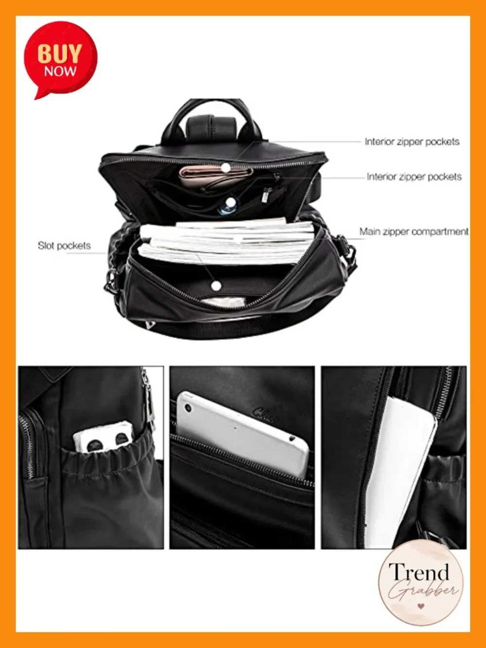 PU Leather Backpack Purse Women Convertible Shoulder Bag Travel Work